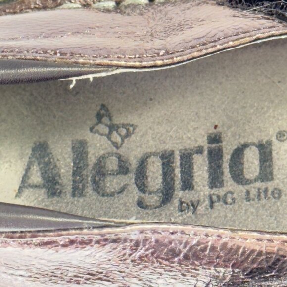 ALEGRIA Belle Women's Metallic Mary Jane Shoes Leather Adjustable Strap Size 37 - Picture 9 of 11